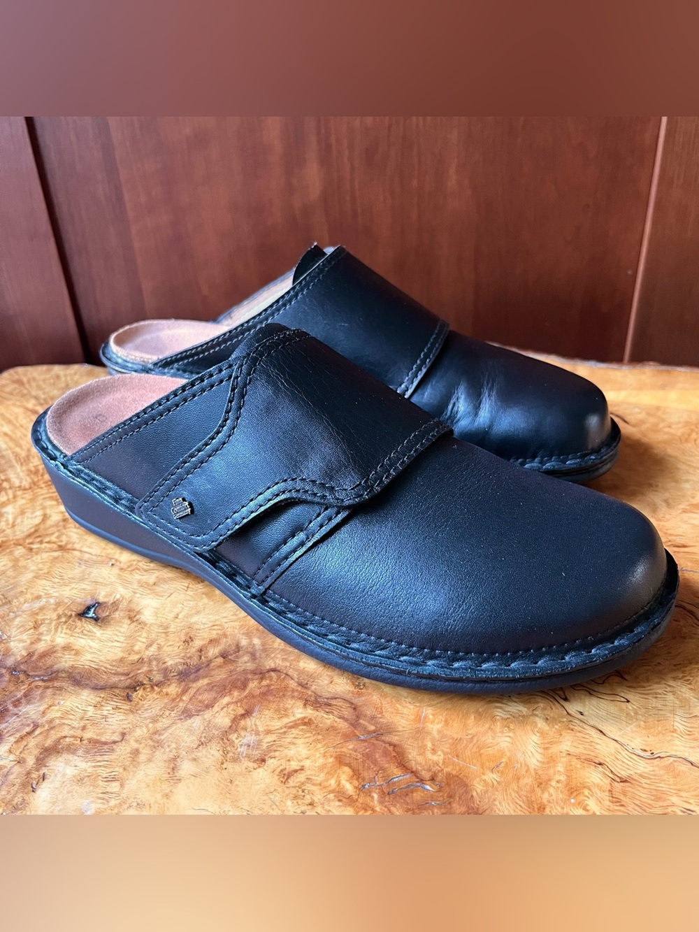 Finn Comfort Women’s Ausee Black Leather Clogs EU 40 US 9